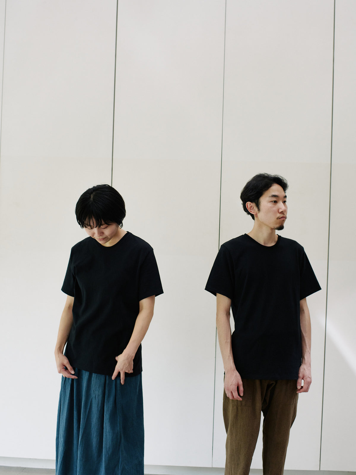 Organic handloomコットンTシャツ 半袖 黒