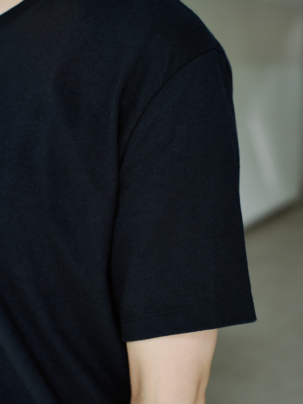 Organic handloomコットンTシャツ 半袖 黒