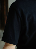 Organic handloomコットンTシャツ 半袖 黒