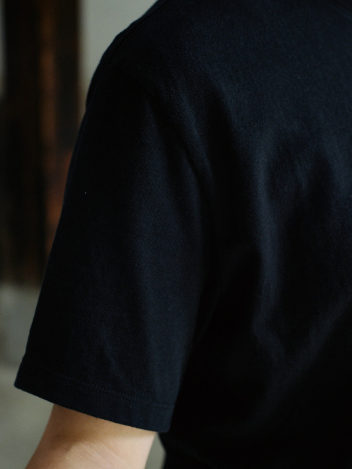 Organic handloomコットンTシャツ 半袖 黒