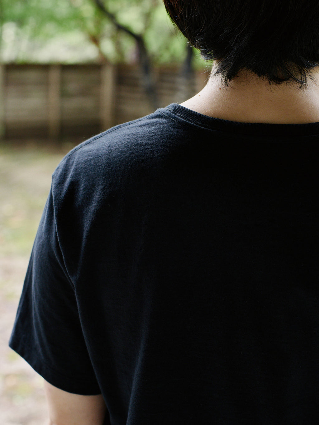 Organic handloomコットンTシャツ 半袖 黒