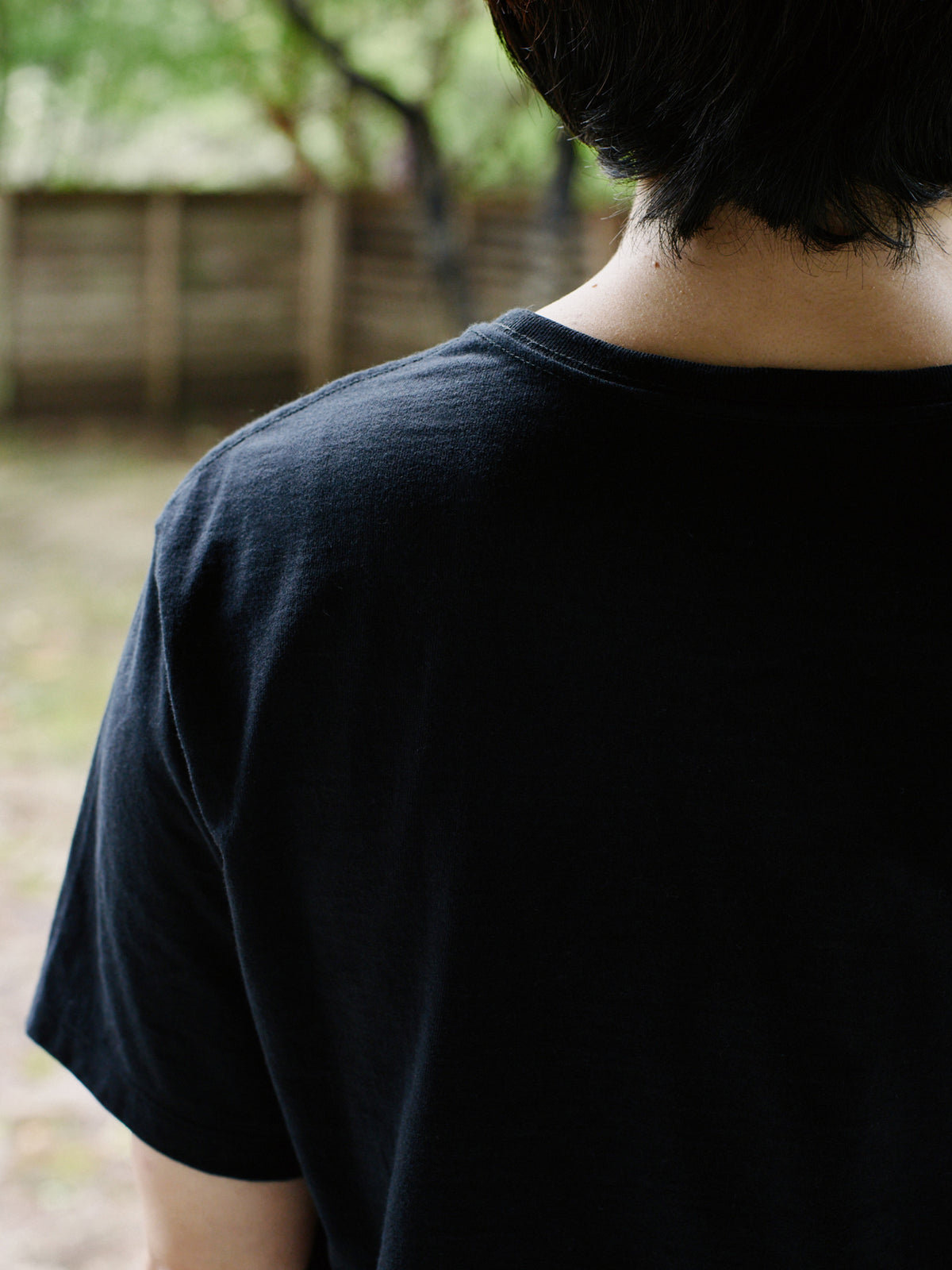 Organic handloomコットンTシャツ 半袖 黒