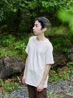 Organic handloomコットンTシャツ 半袖 白