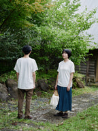 Organic handloomコットンTシャツ 半袖 白