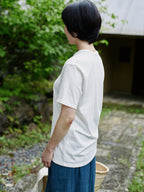 Organic handloomコットンTシャツ 半袖 白