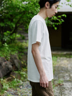 Organic handloomコットンTシャツ 半袖 白