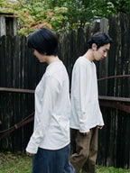 Organic handloomコットンTシャツ 長袖 白