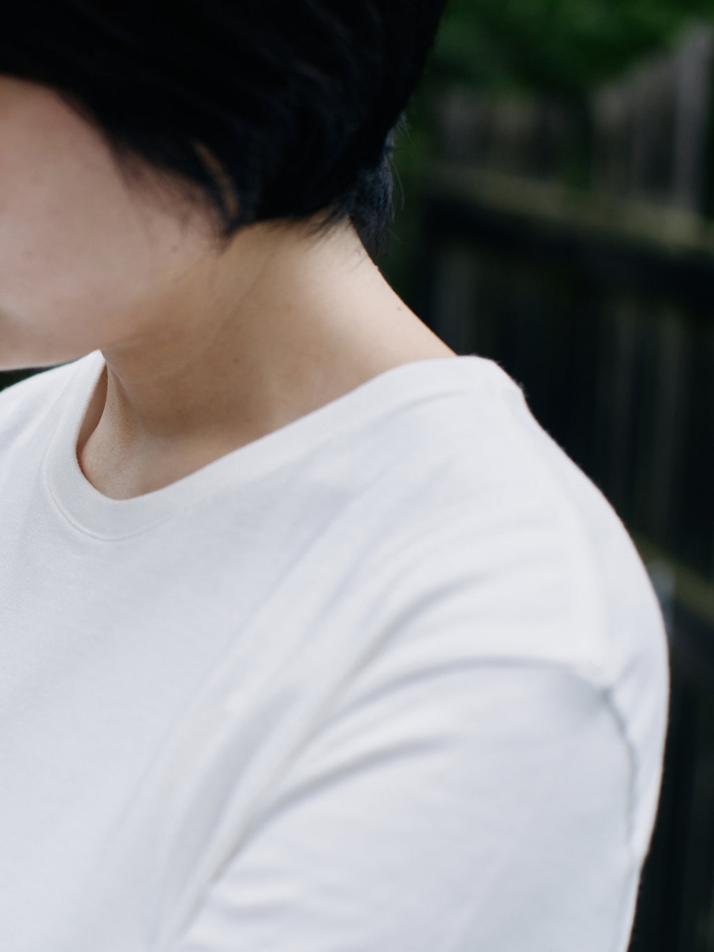 Organic handloomコットンTシャツ 長袖 白
