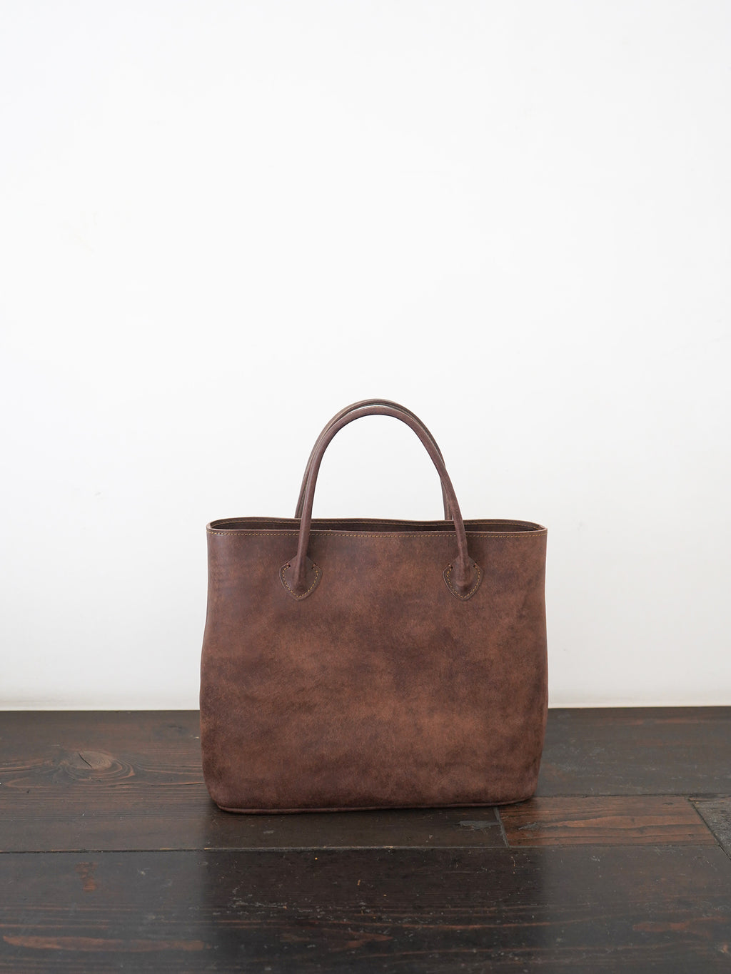 Organic handloom革バッグ ブラウン
