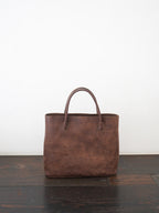 Organic handloom革バッグ ブラウン
