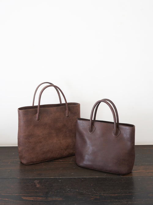 Organic handloom革バッグ ブラウン