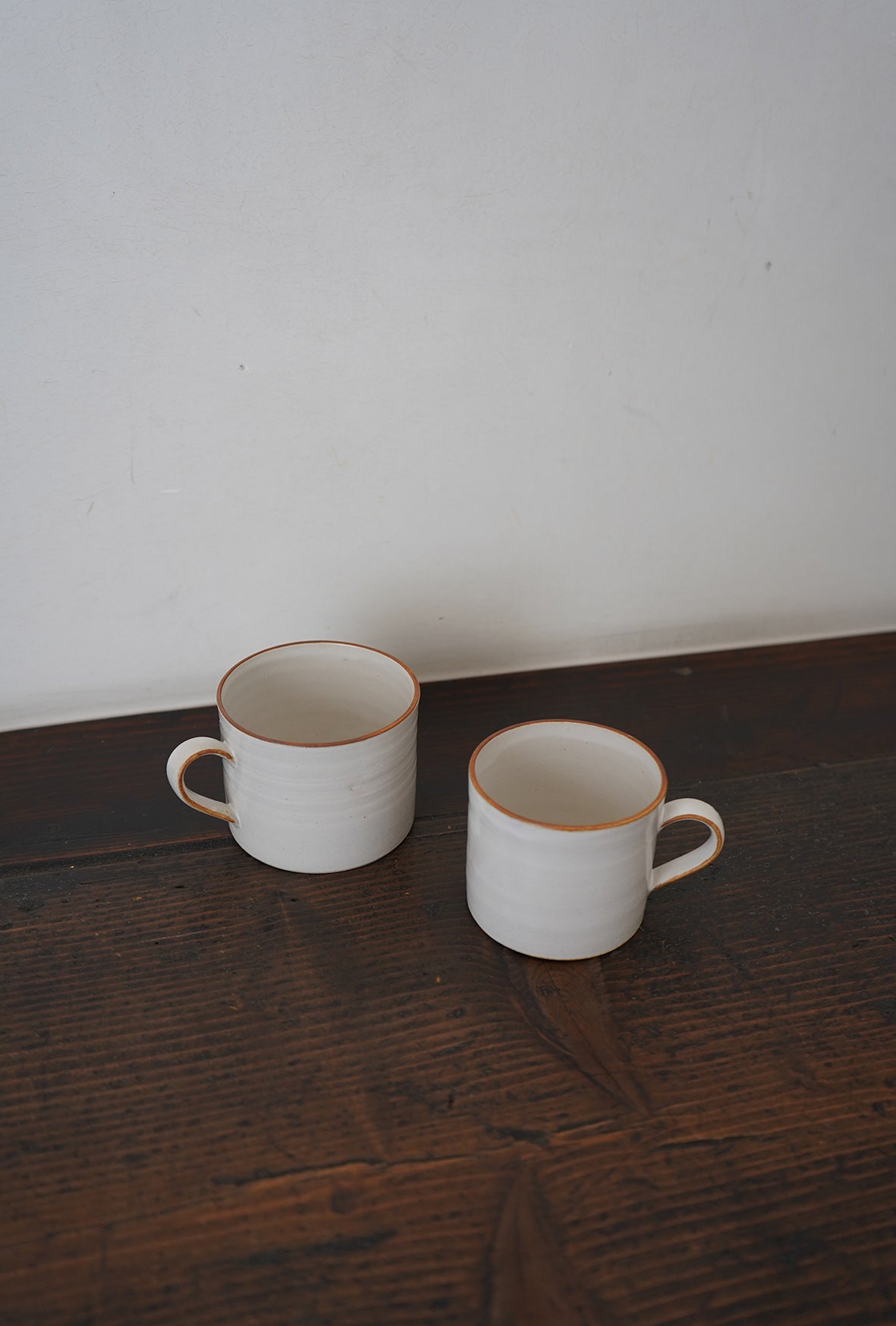 白マット茶ライン　マグカップ S／M