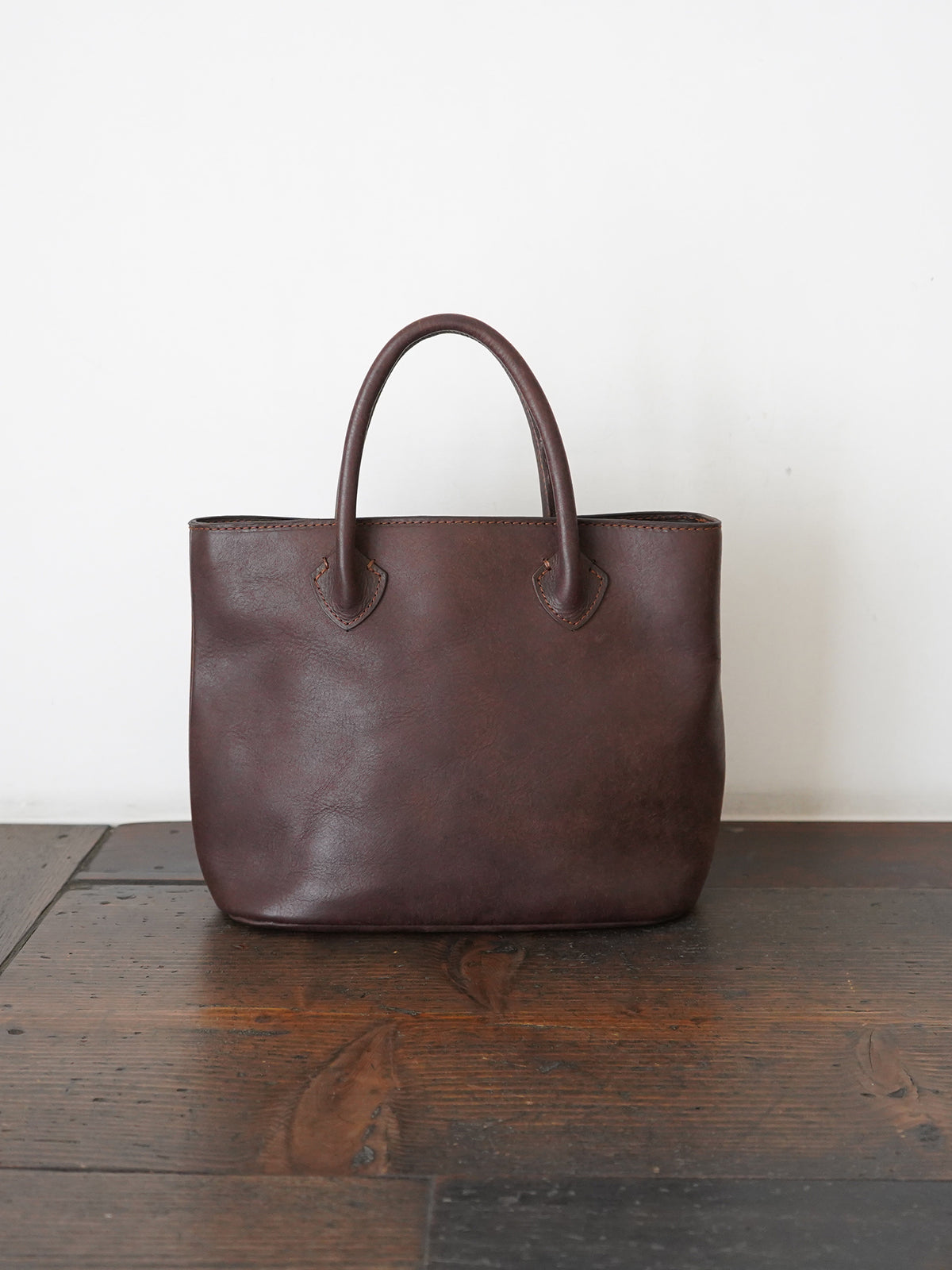 Organic handloom革バッグ ブラウン