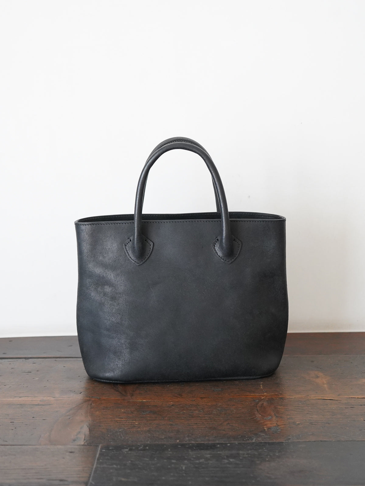 Organic handloom革バッグ ブラック