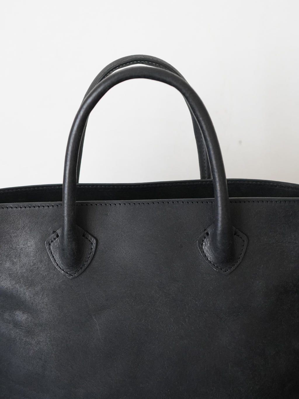 Organic handloom革バッグ ブラック