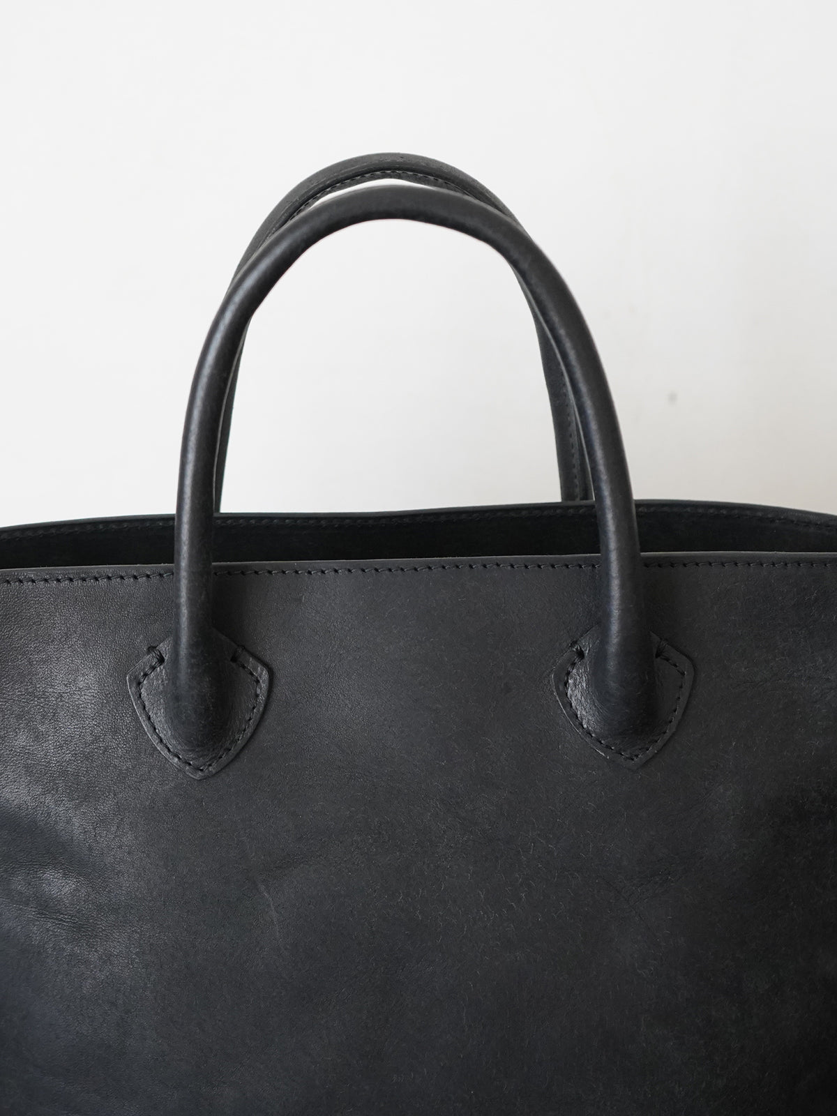 Organic handloom革バッグ ブラック