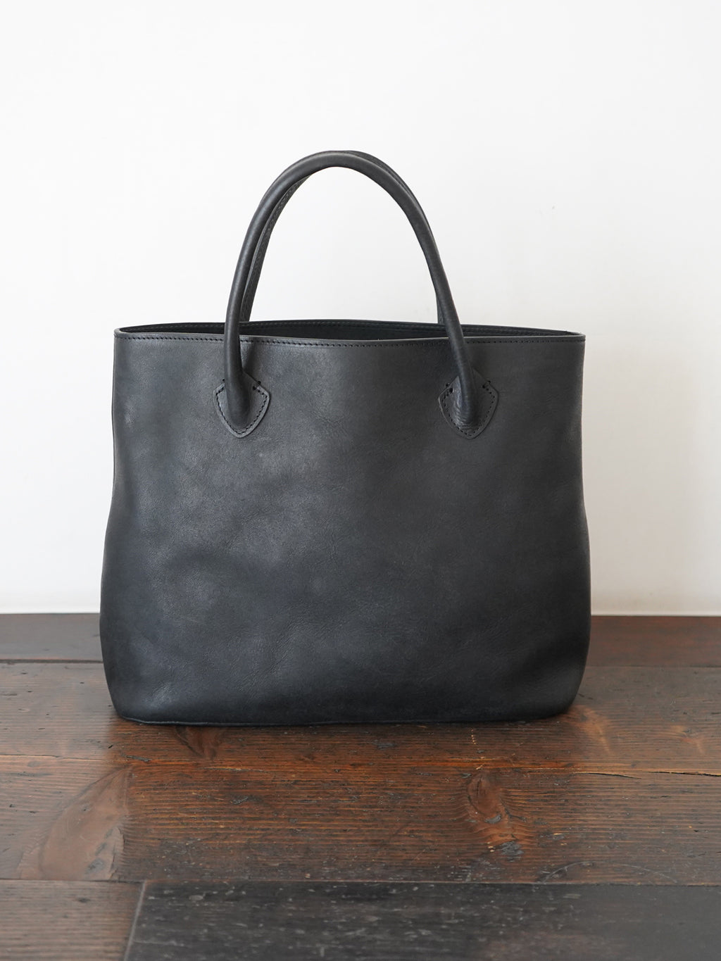 Organic handloom革バッグ ブラック