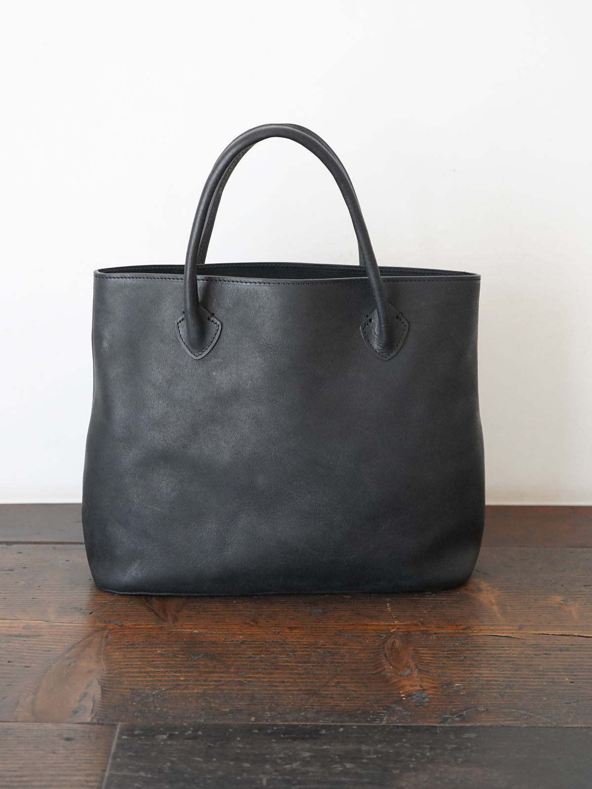 Organic handloom革バッグ ブラック