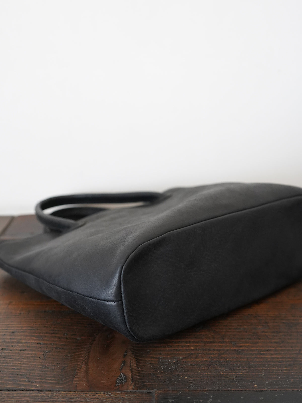 Organic handloom革バッグ ブラック