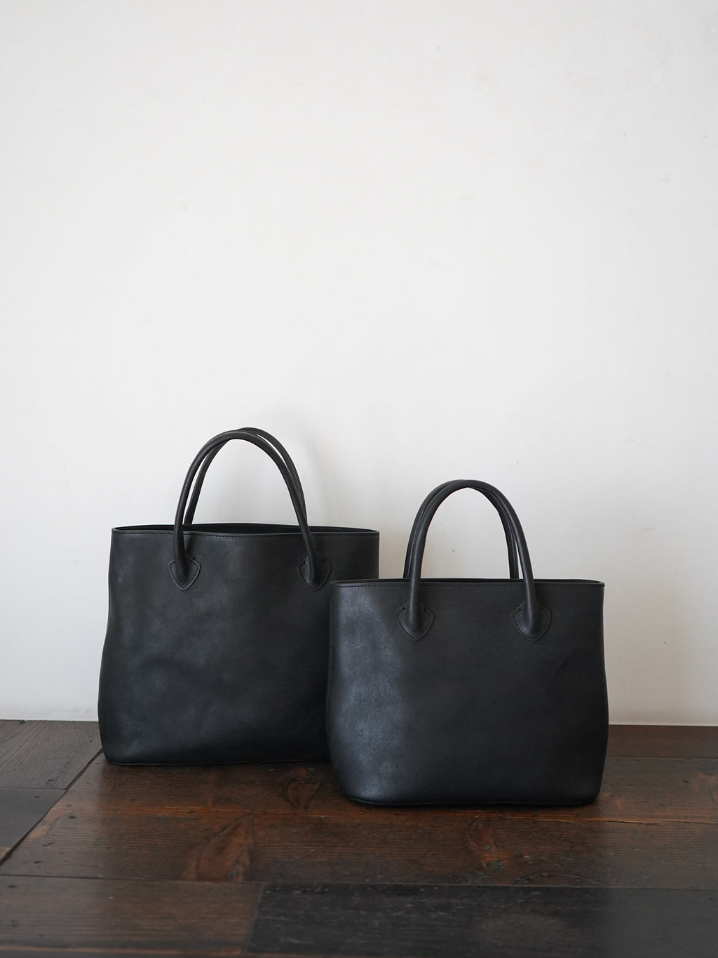 Organic handloom革バッグ ブラック