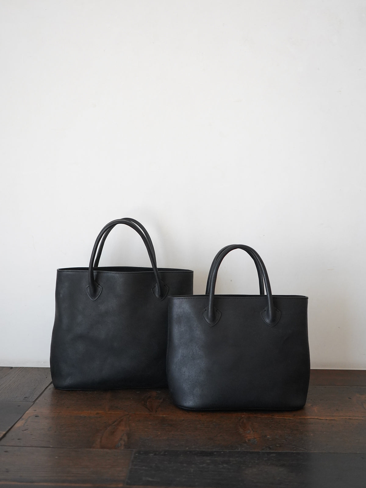 Organic handloom革バッグ ブラック