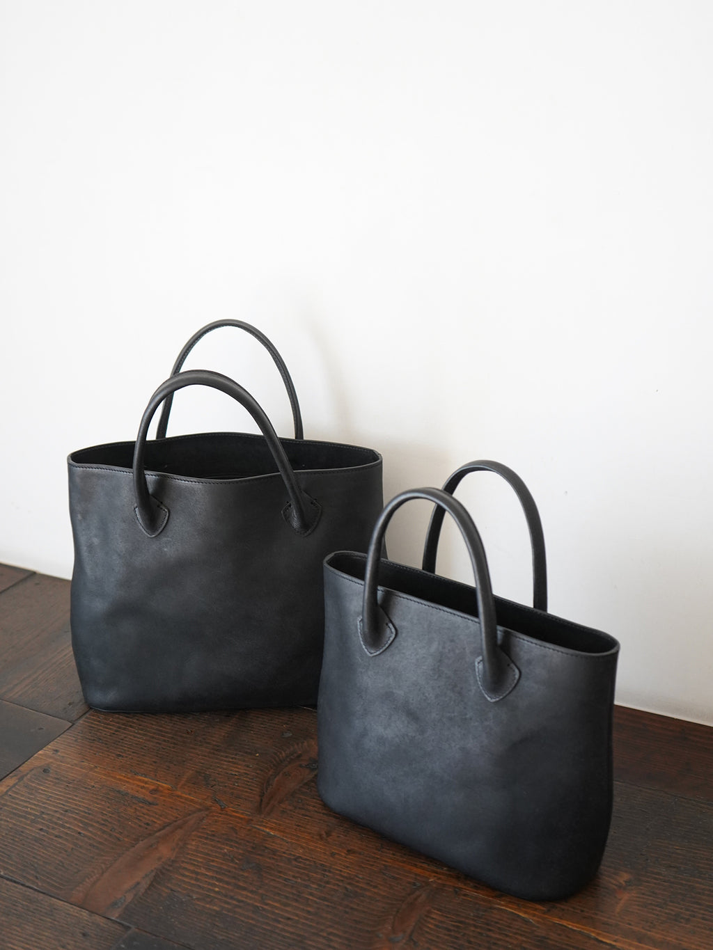 Organic handloom革バッグ ブラック