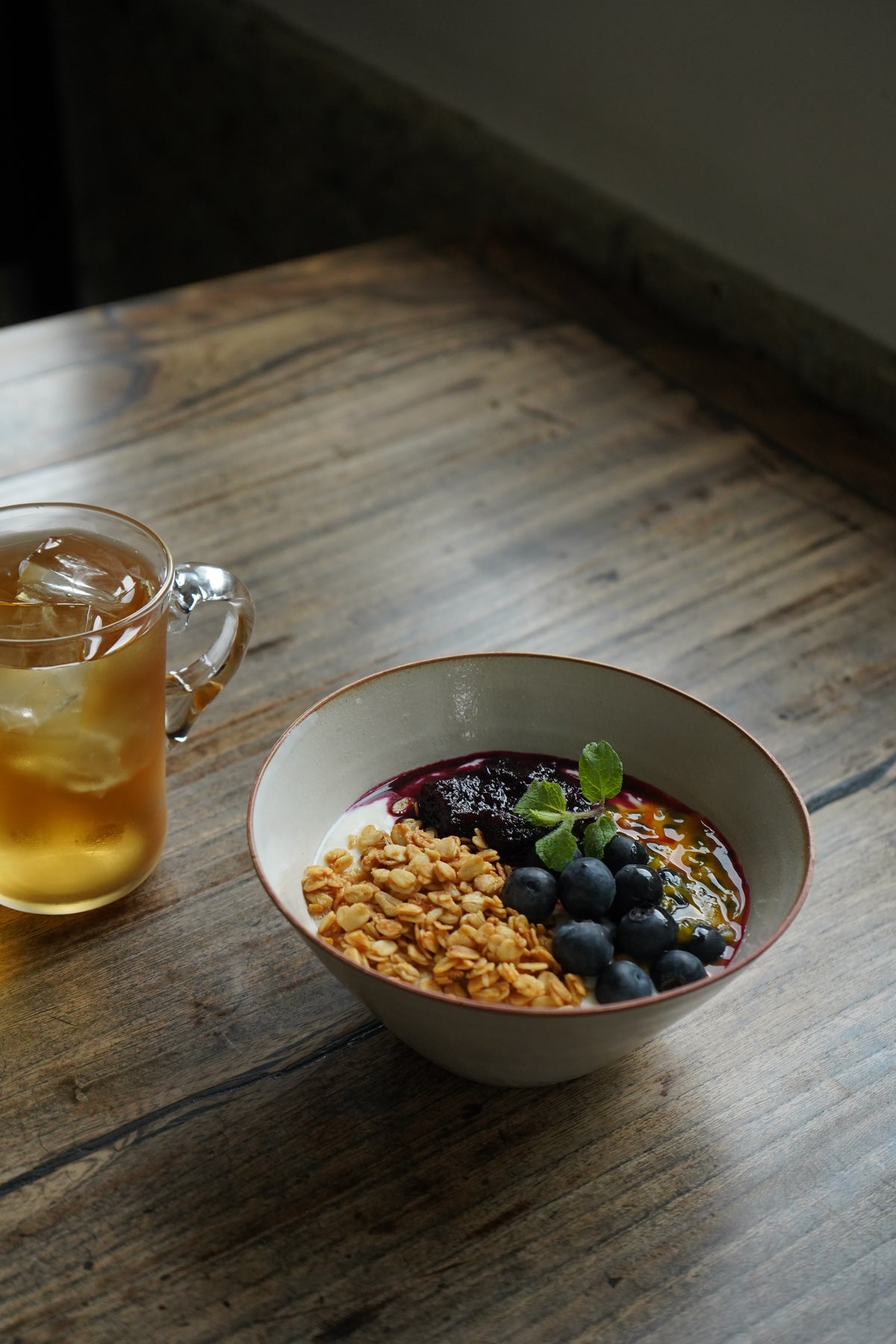 白マット茶ライン台形ボウル