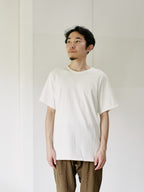Organic handloomコットンTシャツ 半袖 白