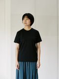 Organic handloomコットンTシャツ 半袖 黒