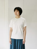 Organic handloomコットンTシャツ 半袖 白