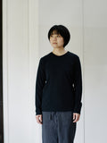 Organic handloomコットンTシャツ 長袖 黒
